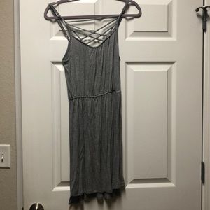 BCBG Grey Strappy Neckline Dress